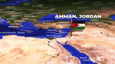 Amman JORDAN 'dan Montevideo URUGUAY' a bayrak iğneleriyle uçuş