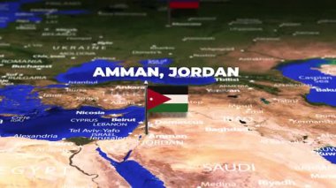 Amman JORDAN 'dan Moskova' ya bayrak iğneleriyle uçuş
