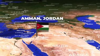 Amman JORDAN 'dan Mumbai Hindistan' a bayrak iğneli uçuş