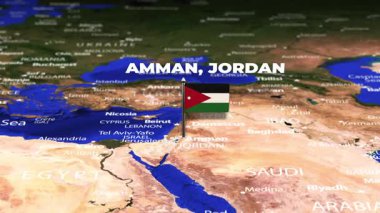 Amman JORDAN 'dan N Djamena Chad' e bayrak iğneli uçuş