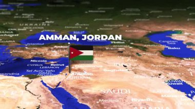 Amman JORDAN 'dan Yeni Delhi' ye bayrak iğneleriyle uçuş