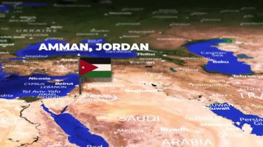 Amman JORDAN 'dan Phnom Penh CAMBODIA' ya bayrak iğneli uçuş