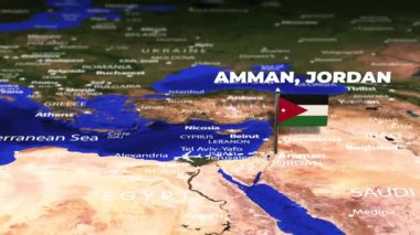 Amman JORDAN 'dan Port au Prince HAITI' ye bayrak iğneleriyle uçuş