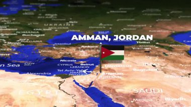 Amman JORDAN 'dan Rabat MoroCCO' ya bayrak iğneleriyle uçuş