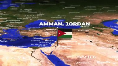 Amman JORDAN 'dan Roma' ya bayrak iğneleriyle uçuş