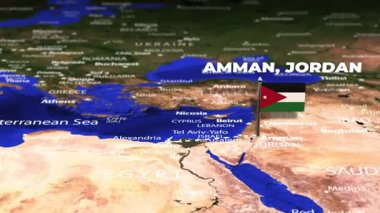 Amman JORDAN 'dan San Jose KOSTA RICA' ya bayrak iğneli uçuş