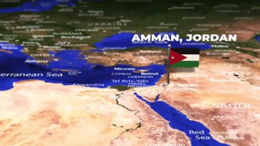 Amman JORDAN 'dan Santiago' ya bayrak iğneleriyle uçuş