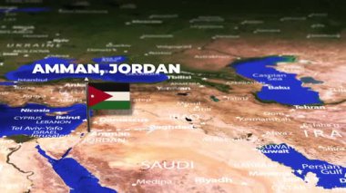 Amman JORDAN 'dan Seul' e bayrak iğneleriyle Güney Kore 'ye uçuş