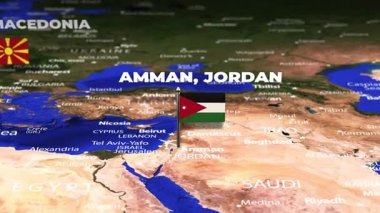 Amman JORDAN 'dan Üsküp' e bayrak iğneleriyle uçuş