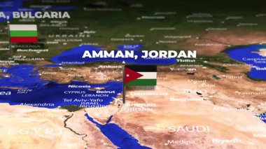 Amman JORDAN 'dan Sofya' ya bayrak iğneleriyle Uçuş