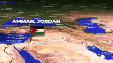 Amman JORDAN 'dan Taipei Şehri Tayvan' a bayrak iğneli uçuş