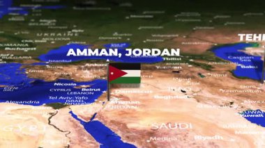 Amman JORDAN 'dan Tahran' a bayrak iğneleriyle uçuş