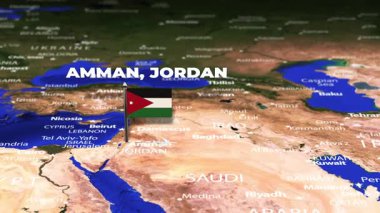 Amman JORDAN 'dan Thimphu BHUTAN' a bayrak iğneli uçuş