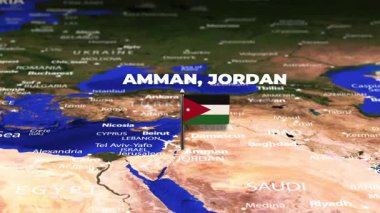 Amman JORDAN 'dan Viyana' ya bayrak iğneli uçuş