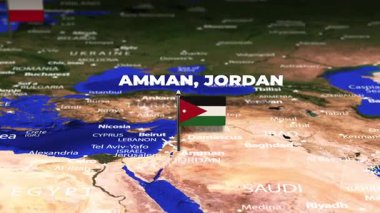 Amman JORDAN 'dan Varşova POLAND' a bayrak iğneleriyle uçuş