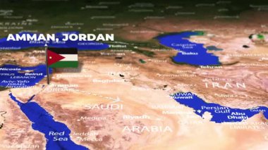 Amman JORDAN 'dan Wellington' a Yeni ZEALAND 'a bayrak iğneli uçuş