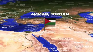 Amman JORDAN 'dan Windhoek NAMIBIA' ya bayrak iğneli uçuş