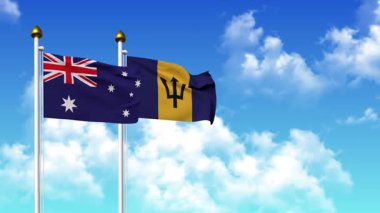 Kutupta alfa ile birlikte AUSTRALYA ve BARBADOS bayrakları dalgalanıyor