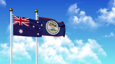 Kutupta alfa ile birlikte AUSTRALYA ve BELIZE bayrakları sallanıyor