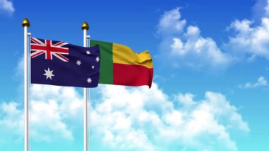 Kutupta alfa ile birlikte AUSTRALYA ve BENIN bayrakları sallanıyor