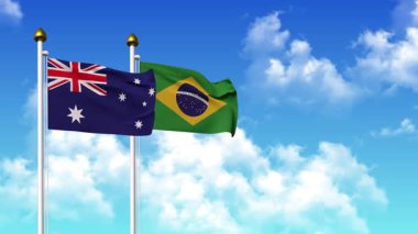 Kutupta alfa ile birlikte AUSTRALYA ve BRAZIL bayrakları dalgalanıyor