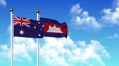 Kutupta alfa ile birlikte AUSTRALYA ve CAMBODIA bayrakları sallanıyor