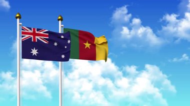 Kutupta alfa ile birlikte AUSTRALYA ve CAMEROON bayrakları dalgalanıyor