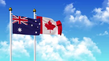 Kutupta alfa ile birlikte AUSTRALIA ve CANADA bayrakları dalgalanıyor