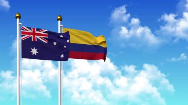 Kutupta alfa ile birlikte AUSTRALYA ve KOLOMBIA bayrakları dalgalanıyor