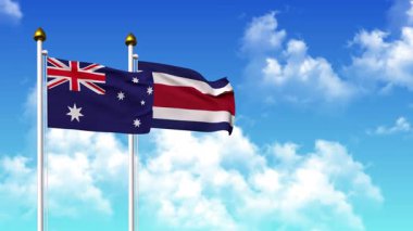 Kutupta alfa ile birlikte AUSTRALYA ve COSTA RICA bayrakları dalgalanıyor