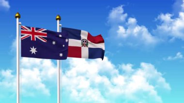 Kutupta alfa ile birlikte AUSTRALYA ve DOMINICAN REPUBLIC bayrakları dalgalanıyor