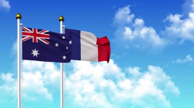 Kutupta alfa ile birlikte AUSTRALYA ve FRANCE bayrakları dalgalanıyor