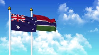 Kutupta alfa ile birlikte AUSTRALYA ve GAMBIA bayrakları dalgalanıyor