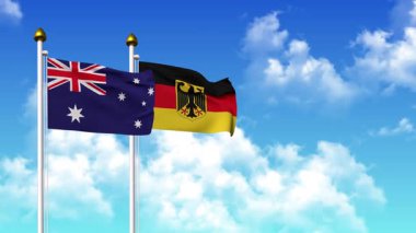 Kutupta alfa ile birlikte AUSTRALYA ve ALMANY bayrakları dalgalanıyor