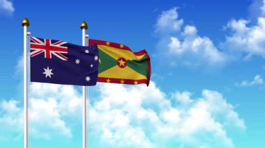 Direkte alfa ile birlikte AUSTRALIA ve GRENADA bayrakları sallanıyor