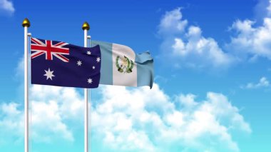 Kutupta alfa ile birlikte AUSTRALYA ve GUATEMALA bayrakları sallanıyor