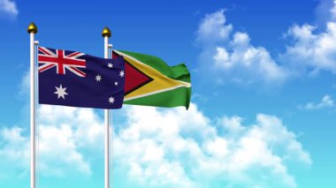 Direkte alfa ile birlikte AUSTRALYA ve GUYANA bayrakları dalgalanıyor