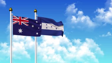 Kutupta alfa ile birlikte AUSTRALYA ve HONDURAS bayrakları dalgalanıyor