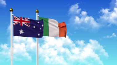 Kutupta alfa ile birlikte AUSTRALYA ve İRELAND bayrakları dalgalanıyor