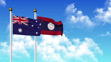 Kutupta alfa ile birlikte AUSTRALYA ve LAOS bayrakları dalgalanıyor