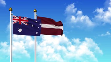 Kutupta alfa ile birlikte AUSTRALYA ve LATVIA bayrakları dalgalanıyor