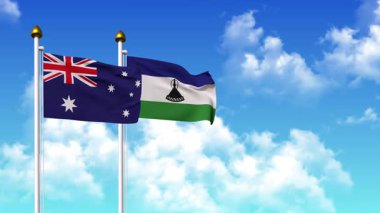 Kutupta alfa ile birlikte AUSTRALYA ve LESOTHO bayrakları dalgalanıyor