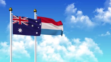 Kutupta alfa ile birlikte AUSTRALYA ve LUXEMBOURG bayrakları sallanıyor