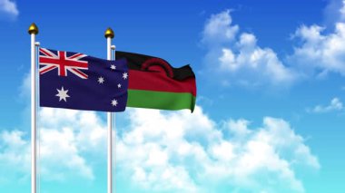 Direkte alfa ile birlikte AUSTRALIA ve MALAWI bayrakları dalgalanıyor