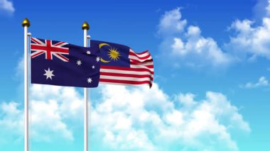 Kutupta alfa ile birlikte AUSTRALYA ve MALAYSIA bayrakları dalgalanıyor