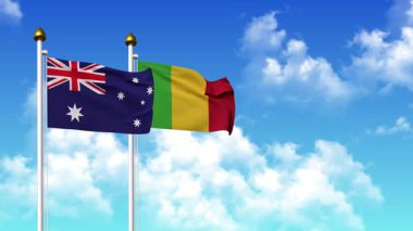 Direkte alfa ile birlikte AUSTRALIA ve MALI bayrakları dalgalanıyor