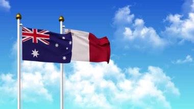 Kutupta alfa ile birlikte AUSTRALIA ve MALTA bayrakları dalgalanıyor