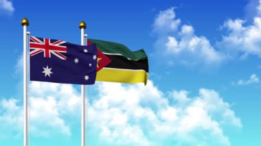 Kutupta alfa ile birlikte AUSTRALYA ve MOZAMBIQUE bayrakları dalgalanıyor