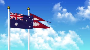Direkte alfa ile birlikte AUSTRALYA ve NEPAL bayrakları dalgalanıyor