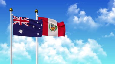 Kutupta alfa ile birlikte AUSTRALIA ve Peru bayrakları dalgalanıyor